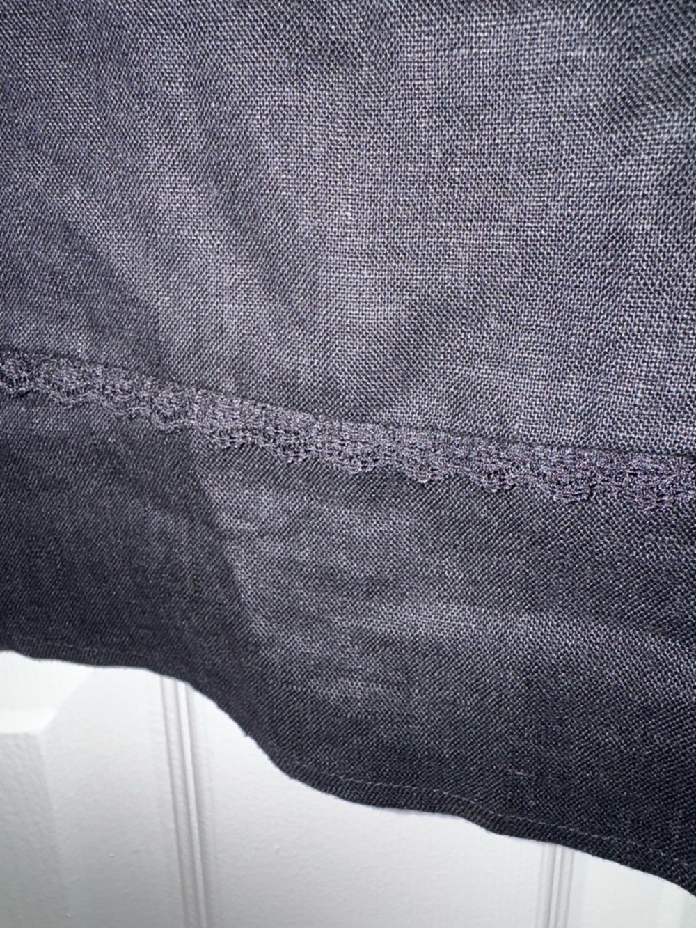Reformation Evianna Black Linen Lace Trim Square Neck Puff Sleeve Mini Dress 0 - Picture 12 of 14